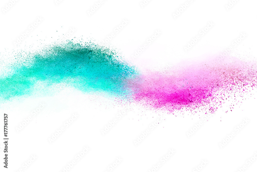 Splash of colorful powder over black background. Splash of colorful powder over black background.