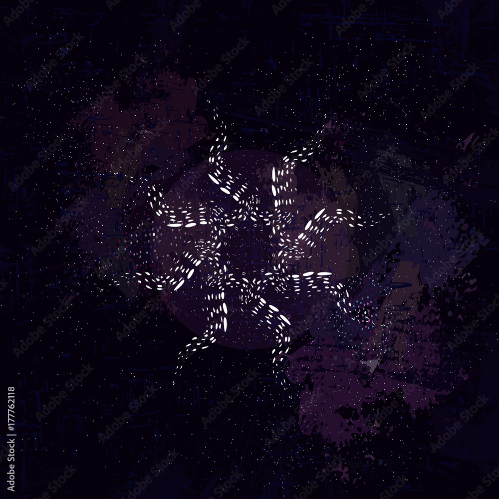 Fototapeta premium card. cosmos, stars, sun, illusions and space.