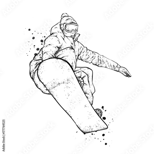 A snowboarder in colorful clothes. Vector illustration. Sports, extreme sports, outdoor activities.
