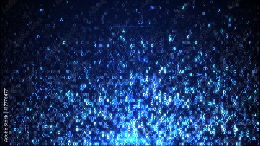 Scanning digital data blue hex code Scanning digital data blue hex code