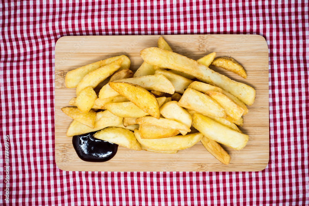 Golden French fries potatoes ready to be eaten Golden French fries potatoes ready to be eaten