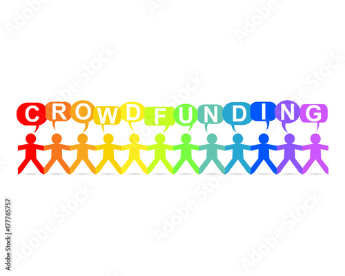 Crowdfunding Paper People Speech Rainbow