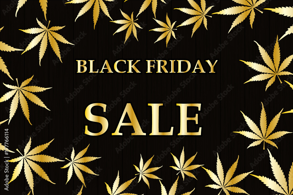 Cannabis golden pattern - black friday, Black friday sale background, Abstract vector - black friday - marijuana pattern - background Cannabis golden pattern - black friday, Black friday sale background, Abstract vector - black friday - marijuana pattern - background