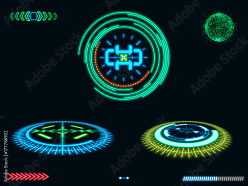 Futuristic HUD interface el...