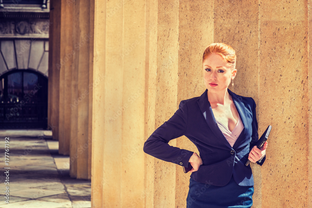 Young businesswoman working in New York