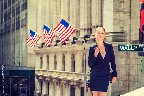 Young businesswoman working in New York