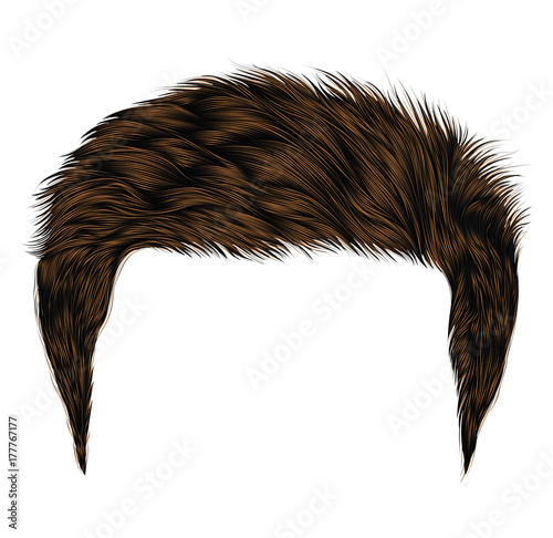 trendy man hairs.brown color.beauty style.realistic 3d.