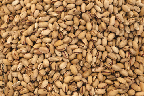 Pistachios close up on the village market.