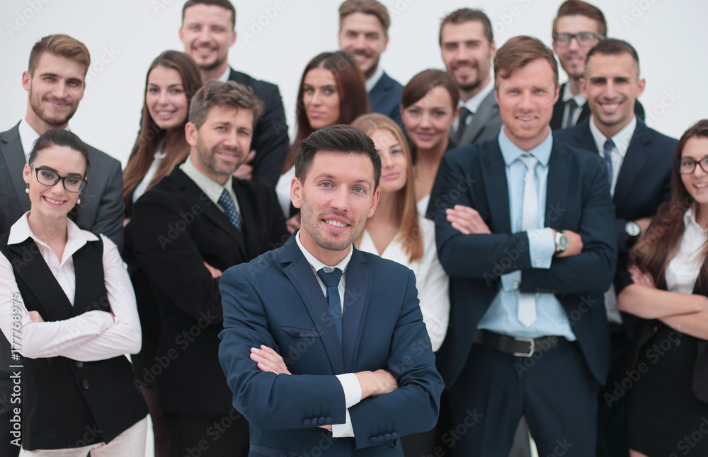 Large group of excited business people. Isolated on white Large group of excited business people. Isolated on white