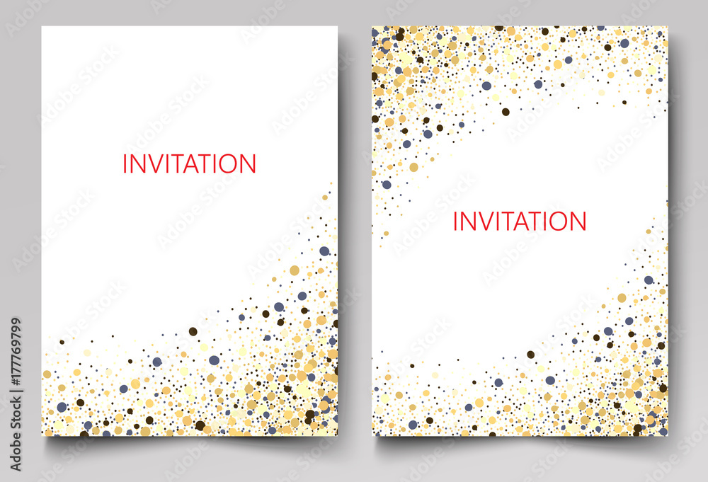 Save the Date Collection with Confetti Design - obrazy, fototapety, plakaty 
