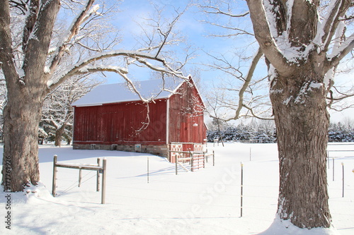 Red Barn in Winter