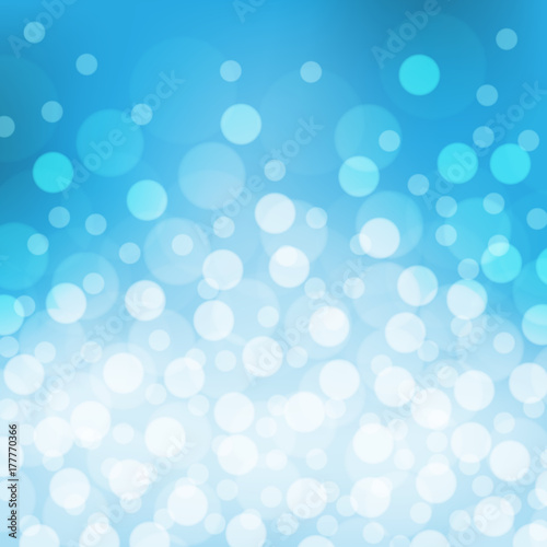 Abstract white light bokeh on blue luxury background vector illustration.