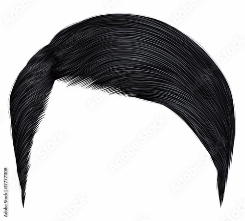 trendy man hairs.brunette black color.beauty style.realistic 3d .
