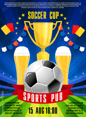 Vector poster for soccer football sports pub