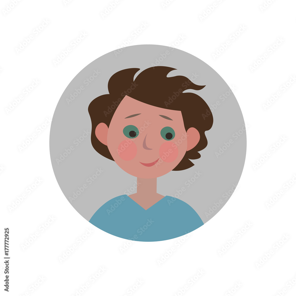 Guilty emoticon. Sorry expression icon. Isolated vector illustration.