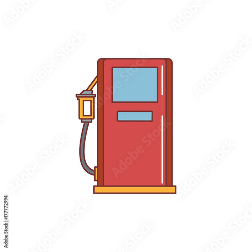 Petrol station icon, cartoon style