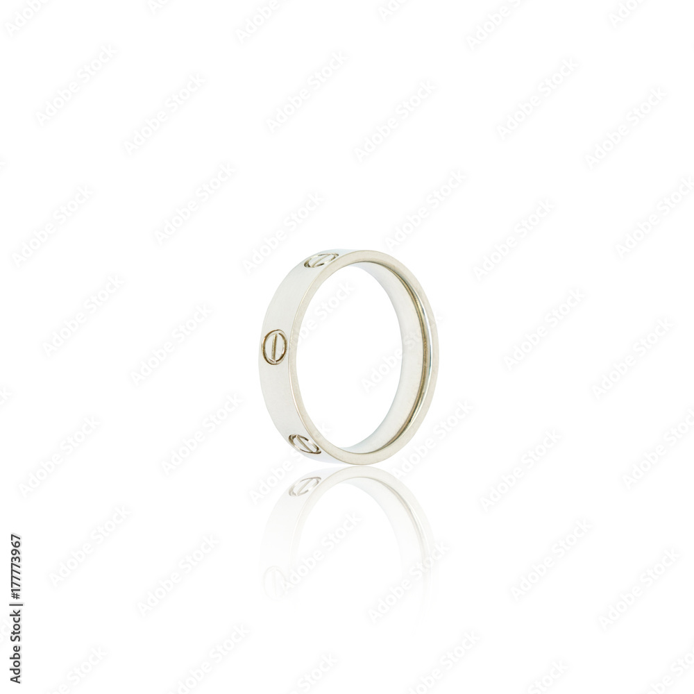 Silver diamond ring isolated on white Silver diamond ring isolated on white