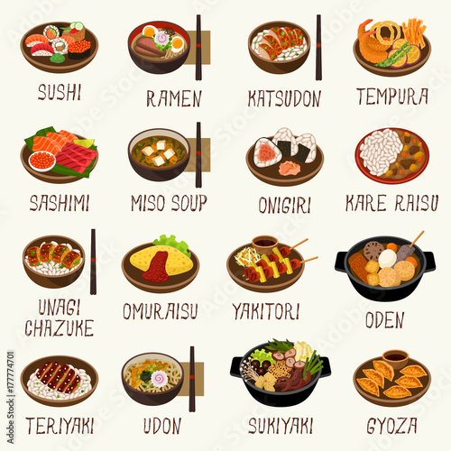 Japanese cuisine vector illustration