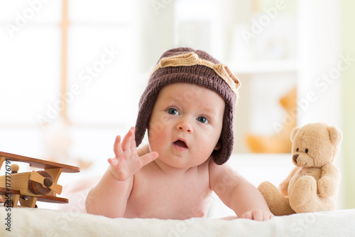 Funny baby boy weared pilot...