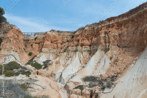 Red mountains in Algarve, south of Portugal 