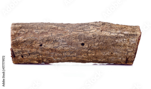 Single log. Isolated on a white.