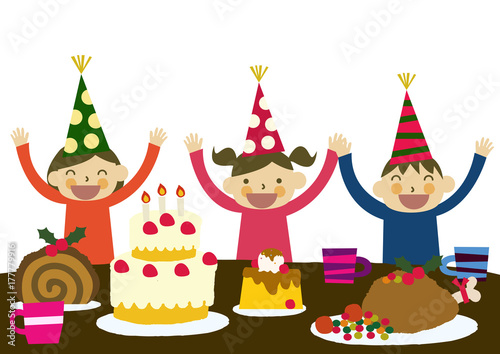 家族　誕生日　お祝い　クリスマス