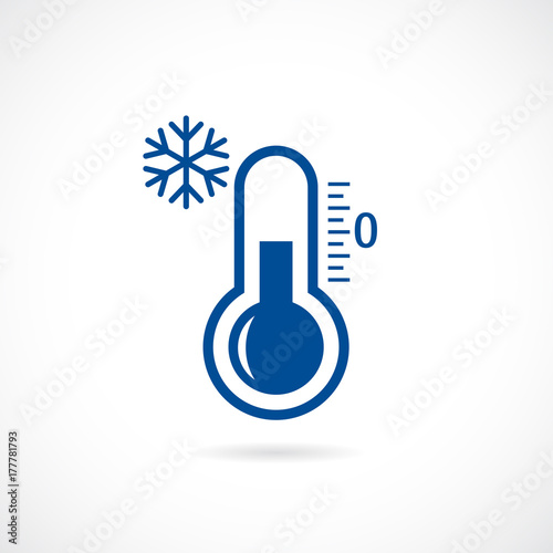 Cold thermometer vector icon