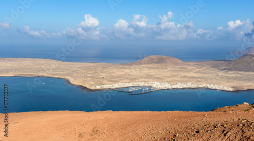 view of La Graciosa island from the Mirador del Rio, Lanzarote, Canary islands, Spain