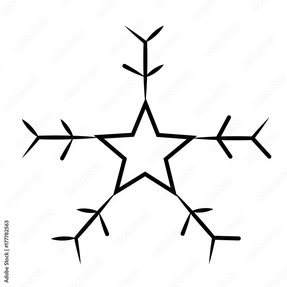 Obraz premium Snowflake isolated on white background, Vector illustration