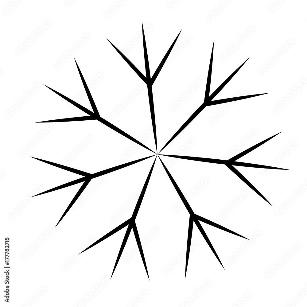 Snowflake isolated on white background, Vector illustration
