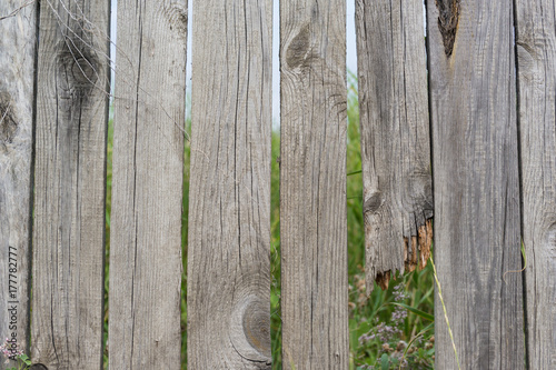 A fence with gaps and broken board