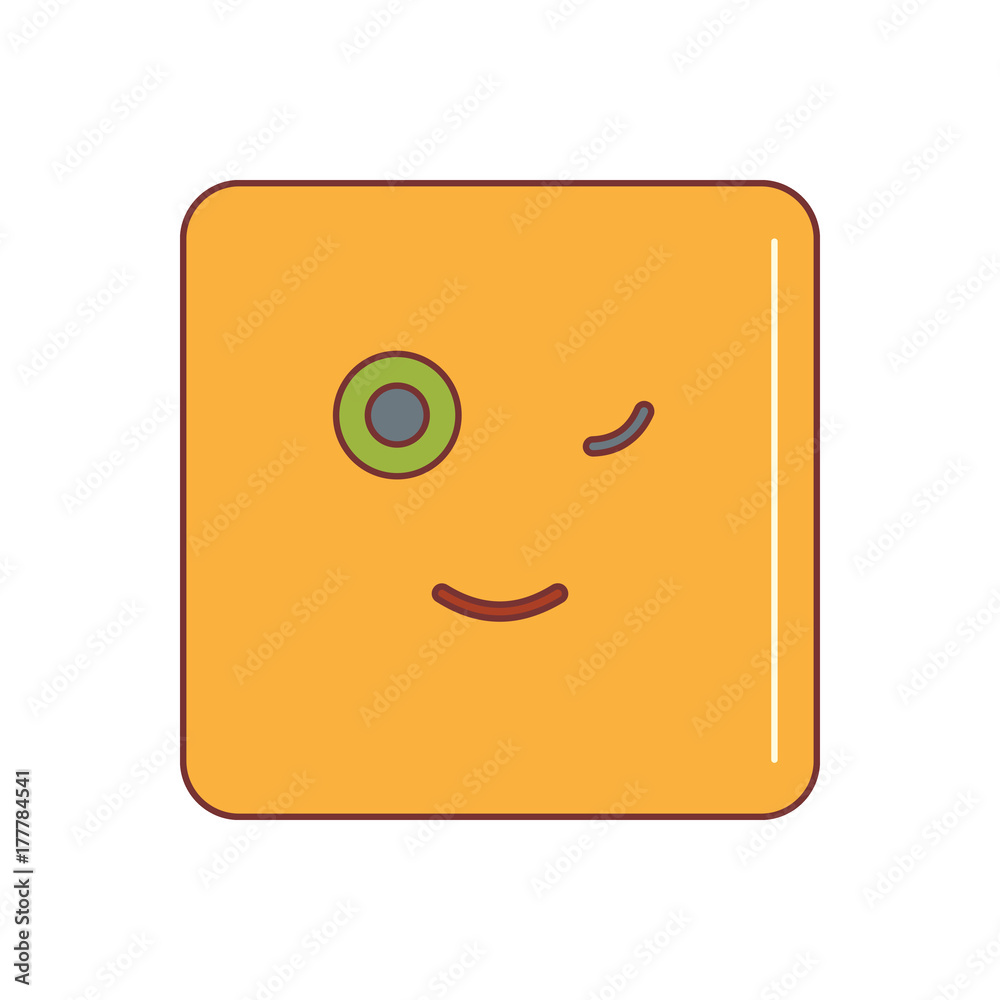 Fototapeta premium Emoticon icon, cartoon style