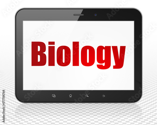 Science concept: Tablet Pc Computer with Biology on display