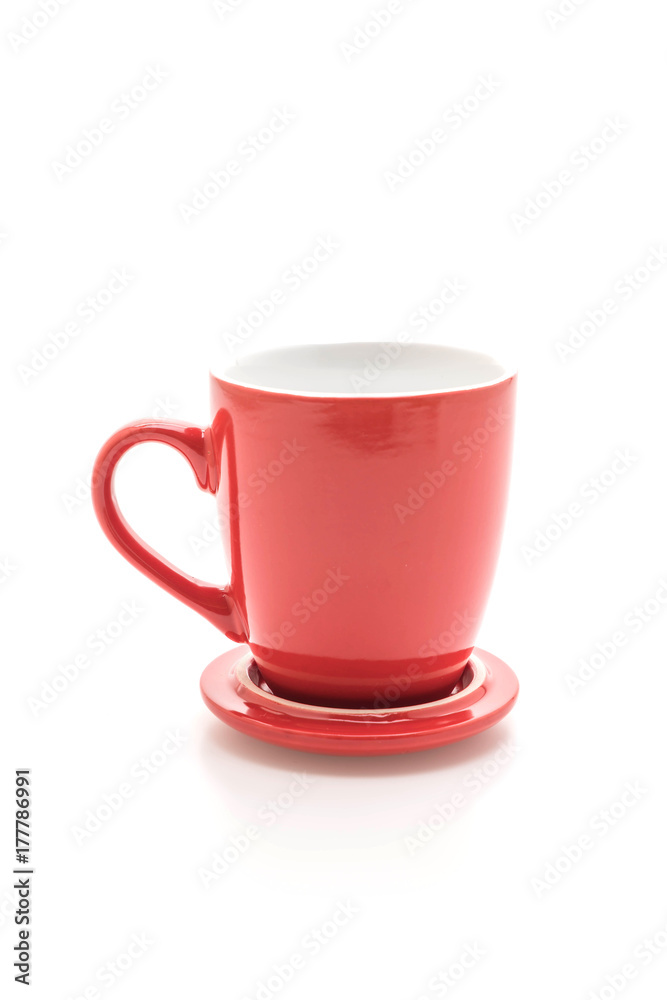 red mug on white background red mug on white background