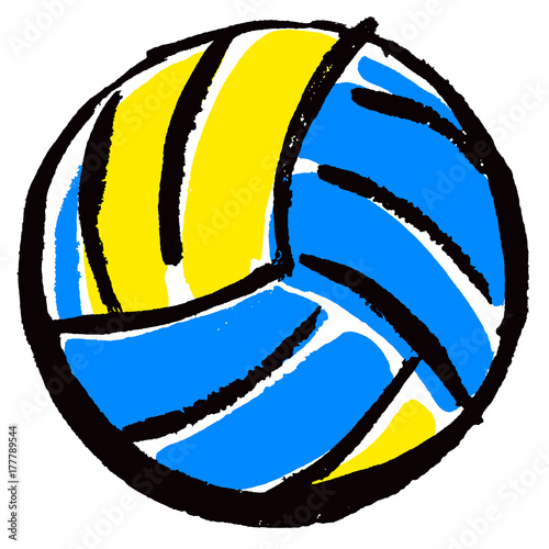 Volleyball ball illustration child hand drawing