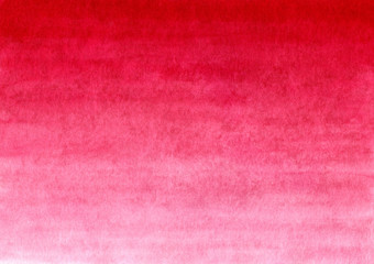 Red handmade painted watercolor gradient background on textured paper