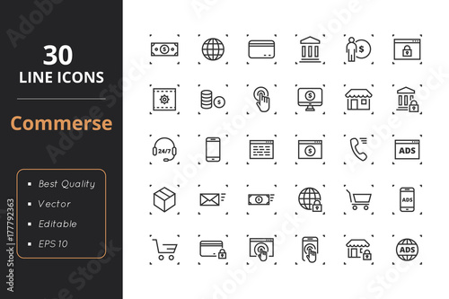 30 Commerce Line Icons