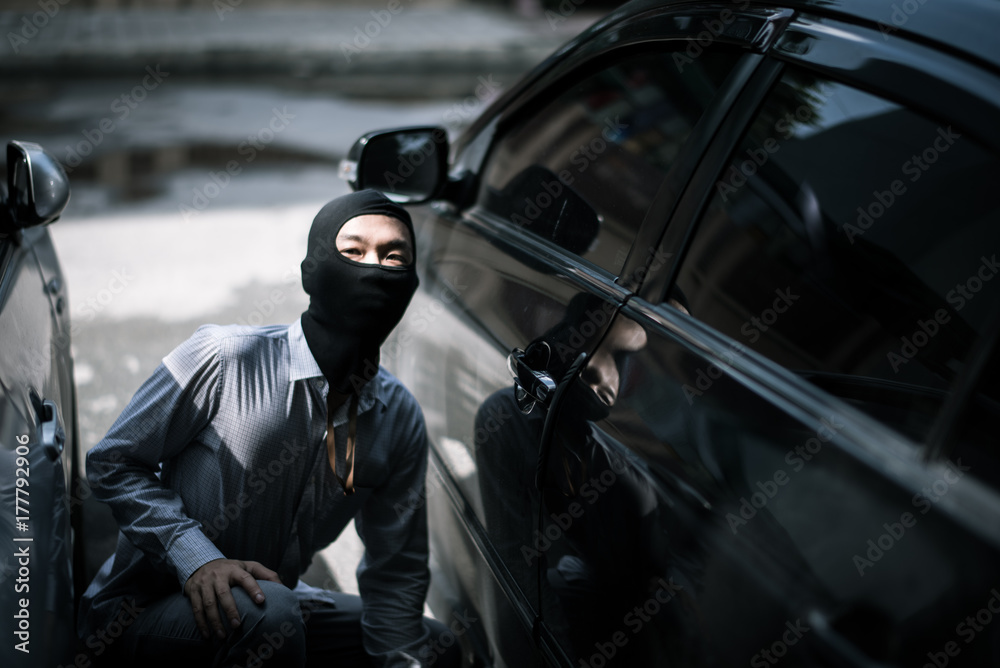 robber in black mask. robbery and crime concept. robber in black mask. robbery and crime concept.