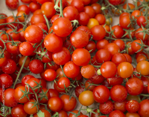 Cherry tomatoes on the market - Solanum lycopersicum var. cerasiform