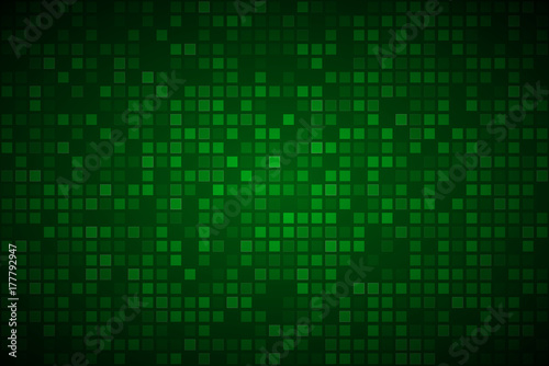 Modern green abstract vector background with transparent squares, simple illustration with different transparency of squares