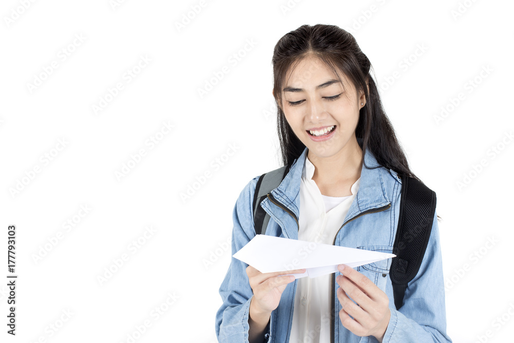 Woman Hand holding Paper airplane model with White background, Woman with Travel concept. Woman Hand holding Paper airplane model with White background, Woman with Travel concept.
