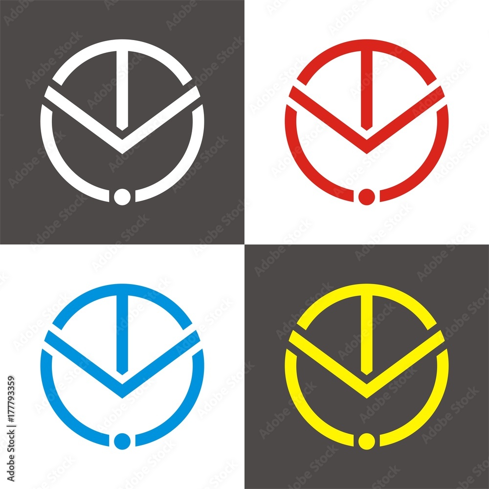 TM or MT logo initial letter design template vector