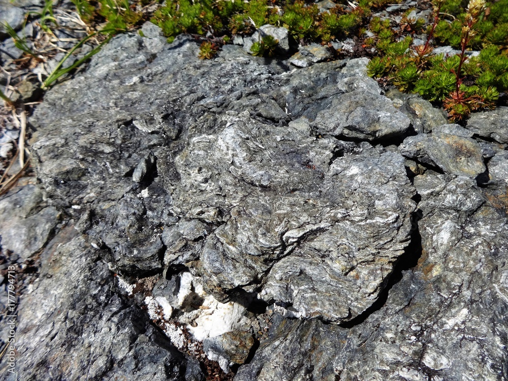 Quartz and minerals in volcanic rock in the North Cascade mountains