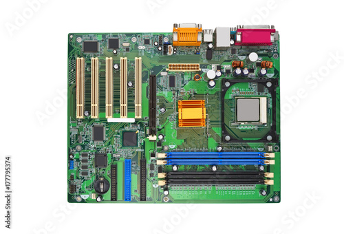 Green computer motherboard photo