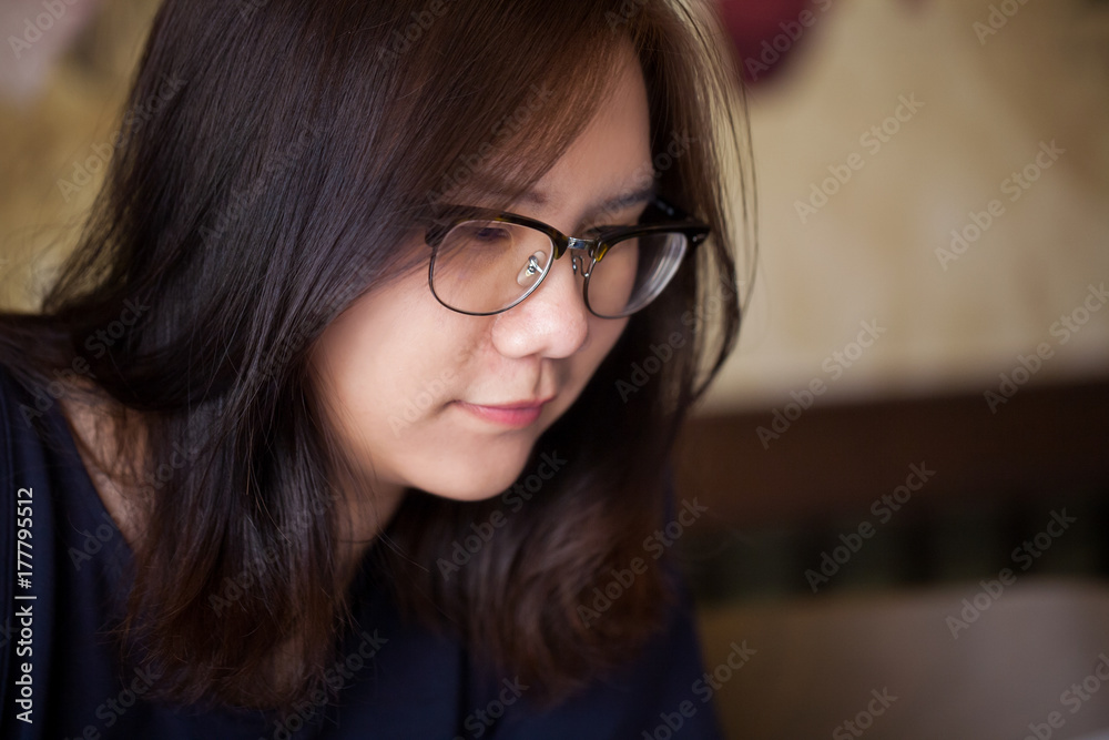 Asian woman using Laptop computer