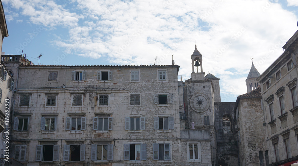 old residential buildings in croatian town split