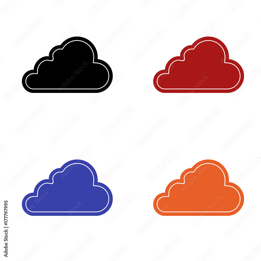 editable cloud icon in colors black red blue and orange isolated for applications and web pages editable cloud icon in colors black red blue and orange isolated for applications and web pages