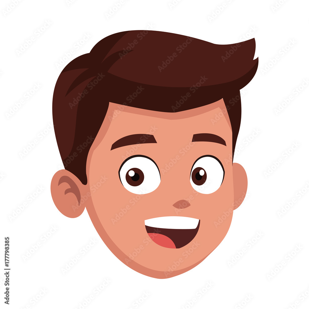 Boy face cartoon icon vector illustration graphic design