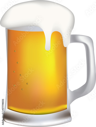 Beer mug with foam