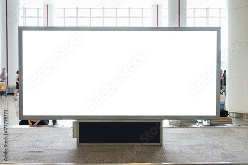 Digital blank billboard with copy space for advertising, public information in airport hall